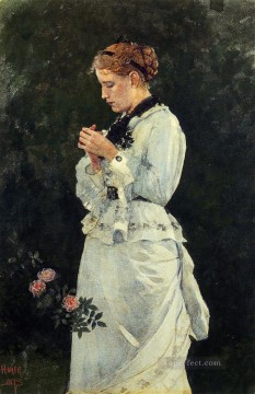  dama Arte - Retrato de una dama pintora del realismo Winslow Homer